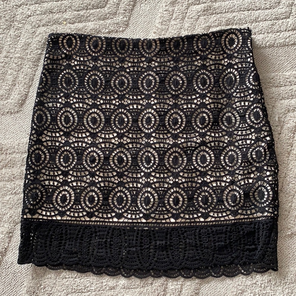 Club Monaco black lace mini skirt